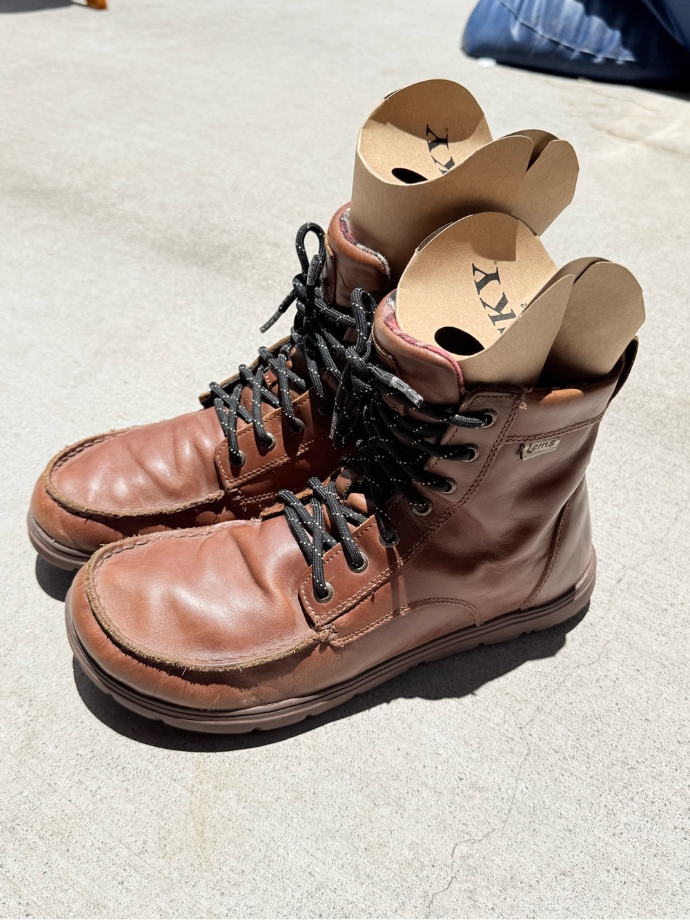Lems Boulder Leather Russet Brown Minimalist Barefoot Boot Men’s EUR 44 US 10.5